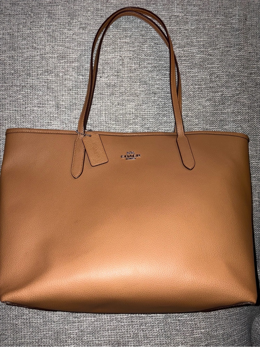 Coach City Tote in Light Saddle Brown - Pebbled Leather